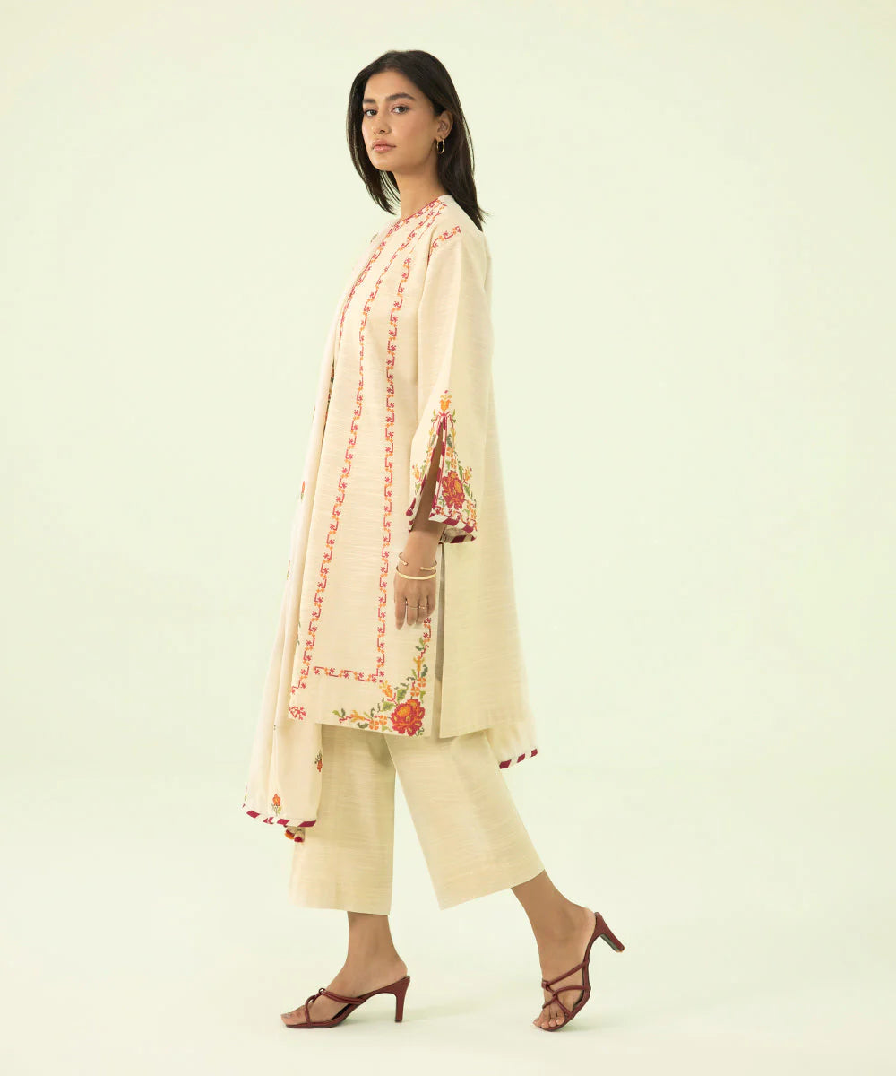 SAPPHIRE | UNSTITCHED 3 PIECE EMBROIDERED KHADDAR SUIT