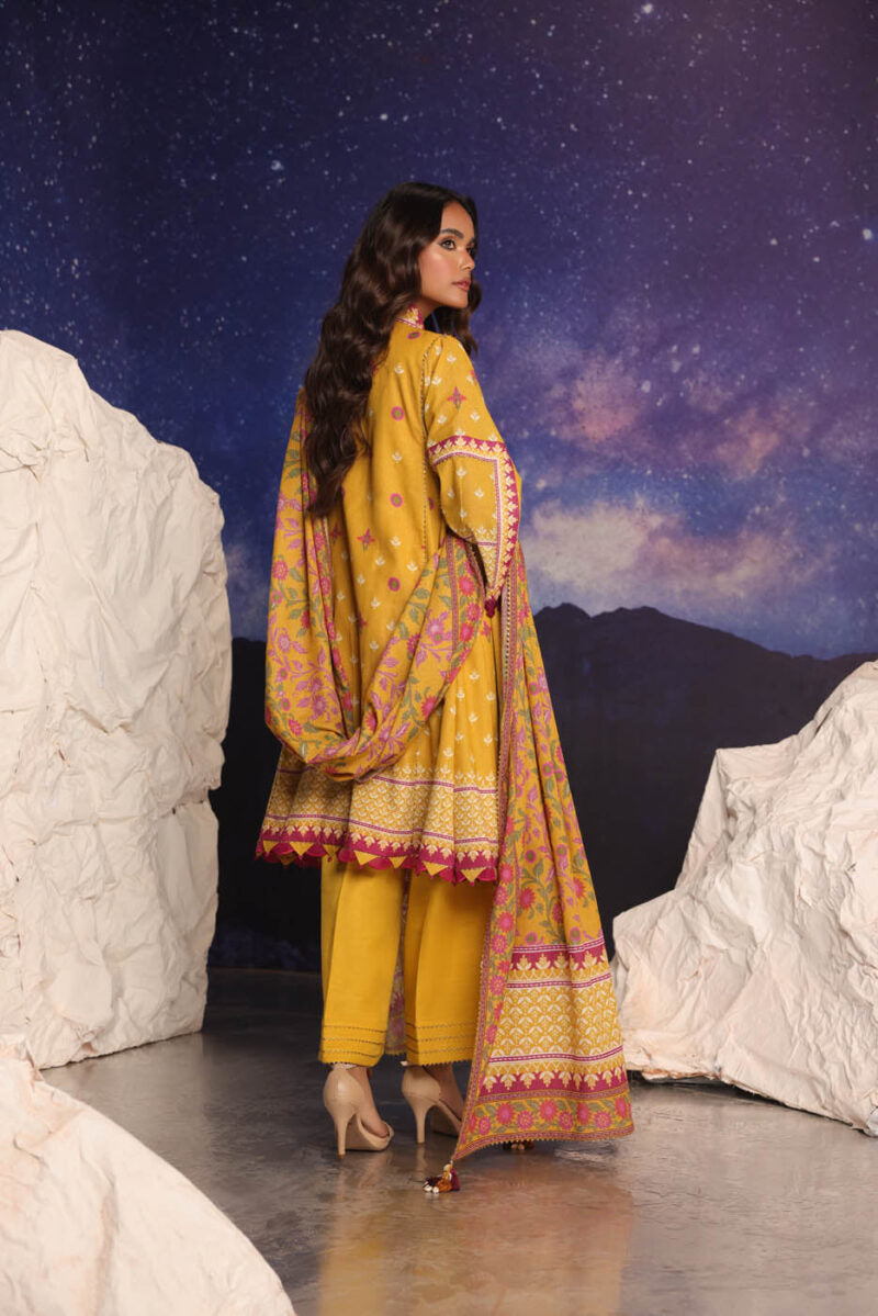 Alkaram | 3 Pc Unstitched Printed Karandi Suit | FW-32.1-23-Yellow