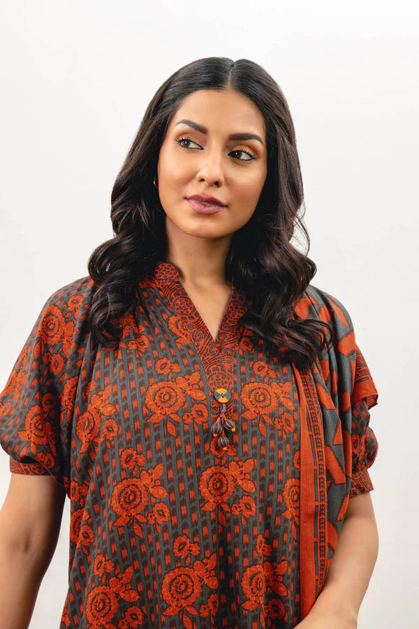 Alkaram | 3 Pc Unstitched Printed Cotail Viscose Suit | FW-37-23-Grey