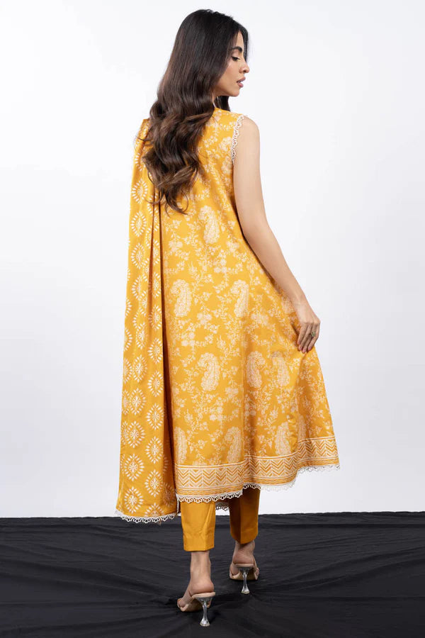 ALKARAM | Unstitched 3 Pc Printed Chambre Suit With Chambre Dupatta | Winter