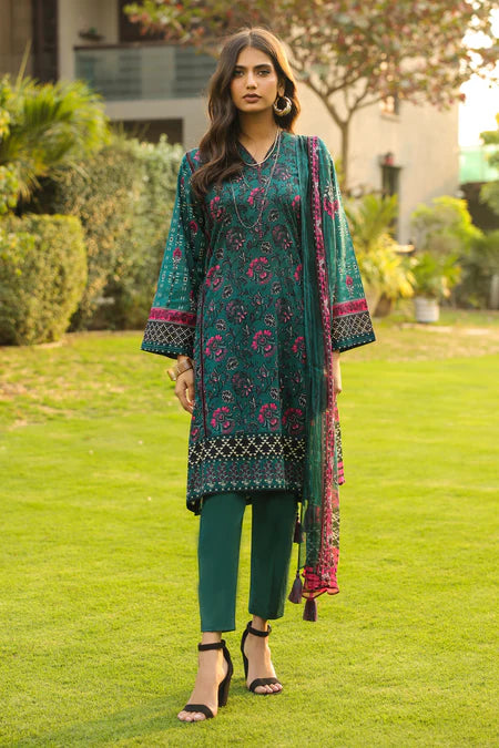 Lakhany | 3pc Unstitched Komal Prints with Printed Chiffon Dupatta