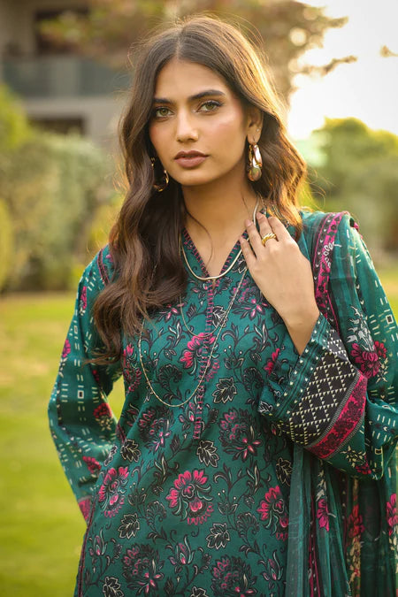 Lakhany | 3pc Unstitched Komal Prints with Printed Chiffon Dupatta