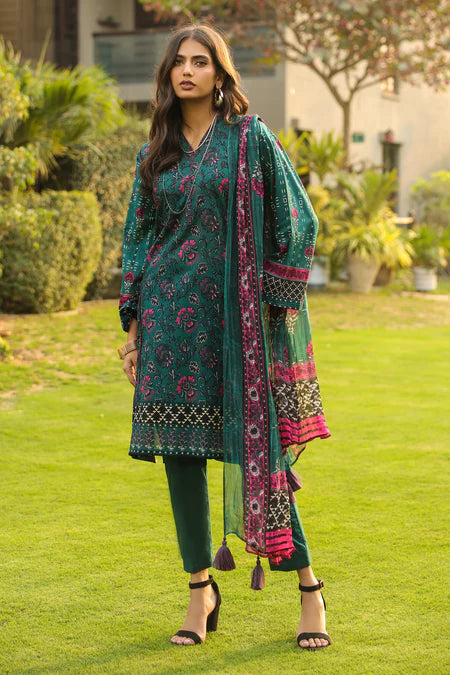 Lakhany | 3pc Unstitched Komal Prints with Printed Chiffon Dupatta