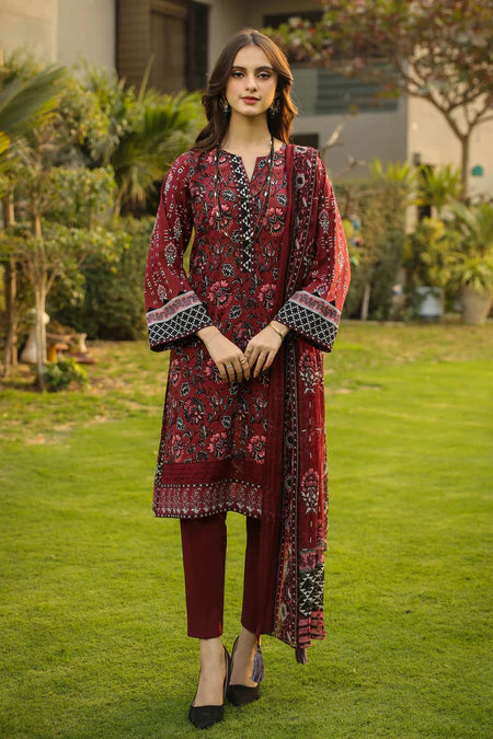 Lakhany | 3pc Unstitched Komal Prints with Printed Chiffon Dupatta