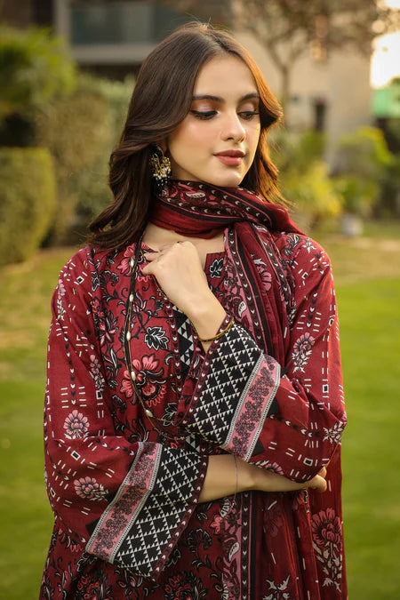 Lakhany | 3pc Unstitched Komal Prints with Printed Chiffon Dupatta