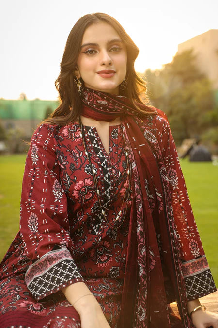 Lakhany | 3pc Unstitched Komal Prints with Printed Chiffon Dupatta