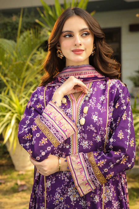 Lakhany | 3pc Unstitched Komal Prints with Printed Chiffon Dupatta