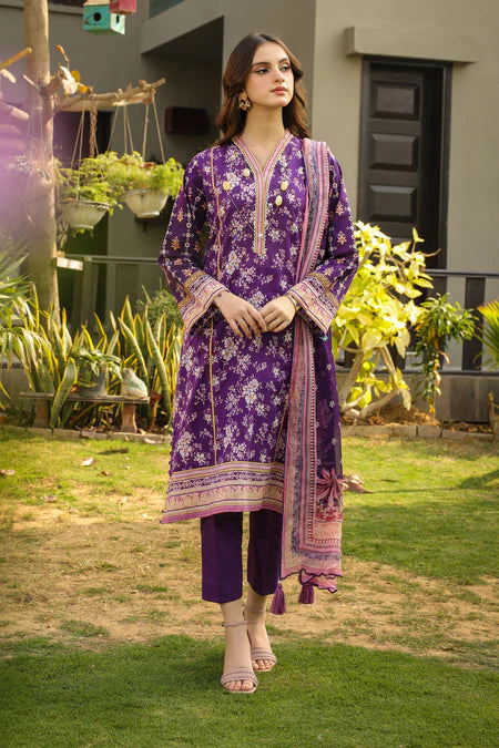 Lakhany | 3pc Unstitched Komal Prints with Printed Chiffon Dupatta