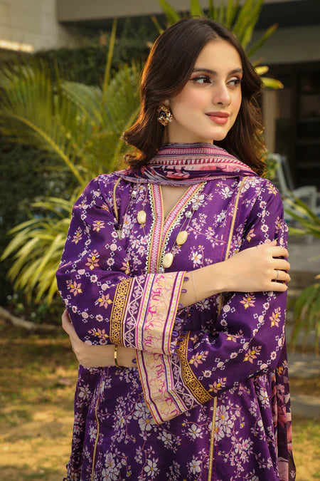 Lakhany | 3pc Unstitched Komal Prints with Printed Chiffon Dupatta