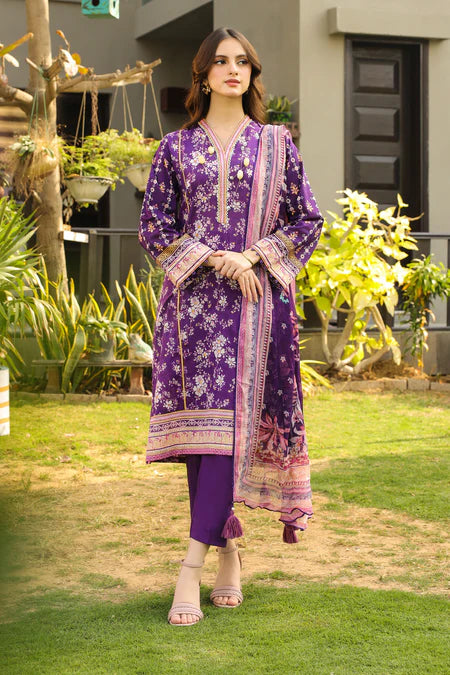 Lakhany | 3pc Unstitched Komal Prints with Printed Chiffon Dupatta