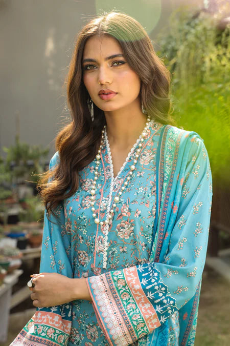 Lakhany | 3pc Unstitched Komal Prints with Printed Chiffon Dupatta