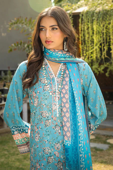 Lakhany | 3pc Unstitched Komal Prints with Printed Chiffon Dupatta