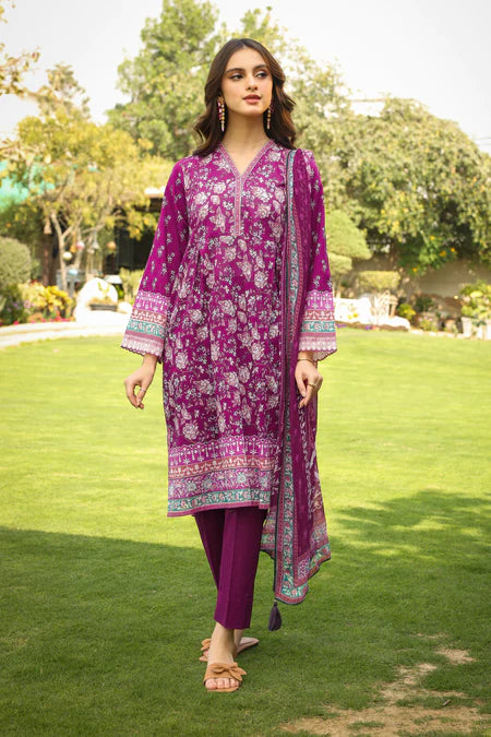 Lakhany | 3pc Unstitched Komal Prints with Printed Chiffon Dupatta