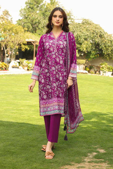Lakhany | 3pc Unstitched Komal Prints with Printed Chiffon Dupatta