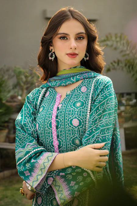 Lakhany | 3pc Unstitched Komal Prints with Printed Chiffon Dupatta
