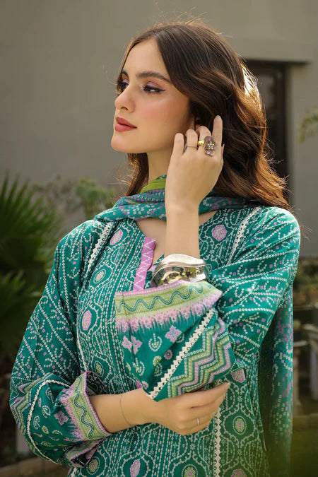 Lakhany | 3pc Unstitched Komal Prints with Printed Chiffon Dupatta