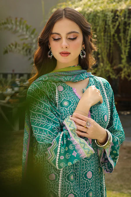 Lakhany | 3pc Unstitched Komal Prints with Printed Chiffon Dupatta