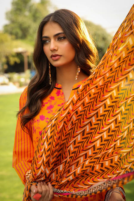 Lakhany | 3pc Unstitched Komal Prints with Printed Chiffon Dupatta