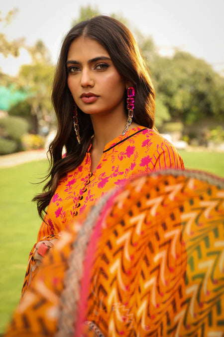 Lakhany | 3pc Unstitched Komal Prints with Printed Chiffon Dupatta