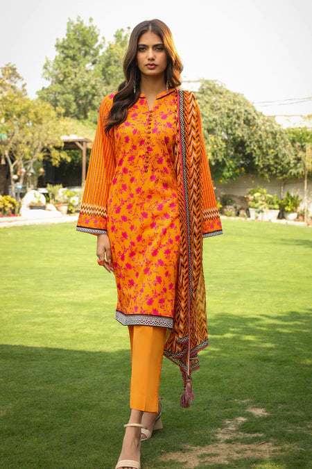 Lakhany | 3pc Unstitched Komal Prints with Printed Chiffon Dupatta