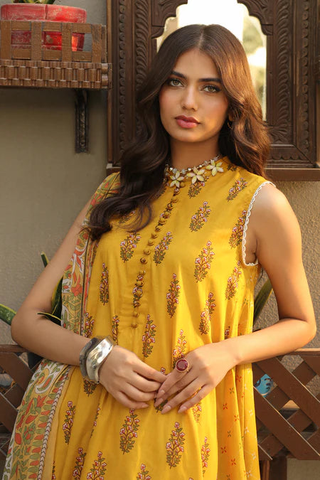 Lakhany | 3pc Unstitched Komal Prints with Printed Chiffon Dupatta