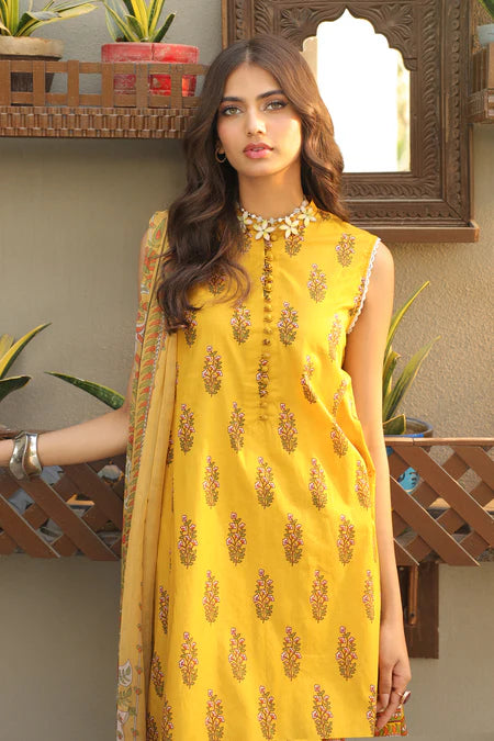 Lakhany | 3pc Unstitched Komal Prints with Printed Chiffon Dupatta