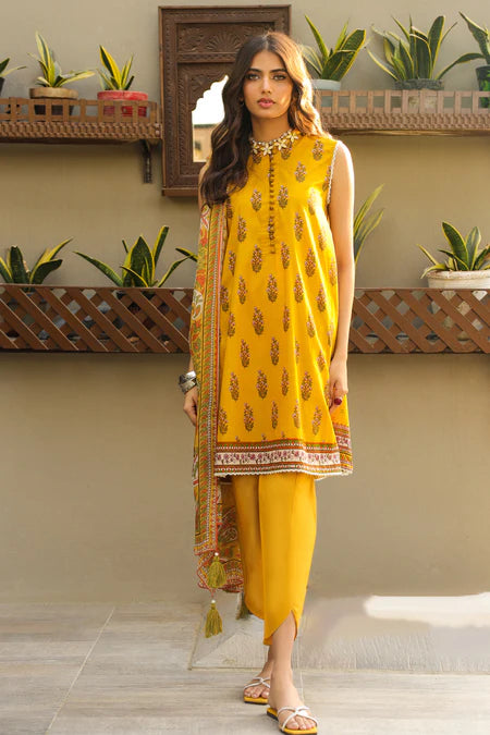 Lakhany | 3pc Unstitched Komal Prints with Printed Chiffon Dupatta