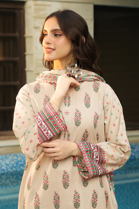 Lakhany | 3pc Unstitched Komal Prints with Printed Chiffon Dupatta