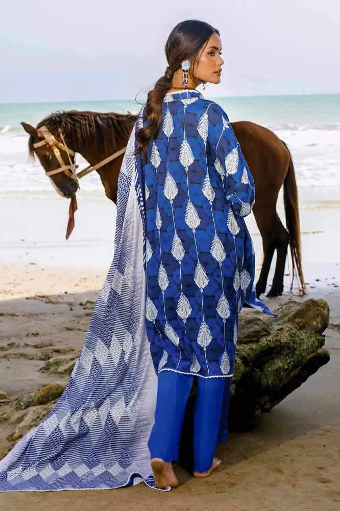 GUL AHMED | 3PC UNSTITCHED PRINTED LINEN SUIT