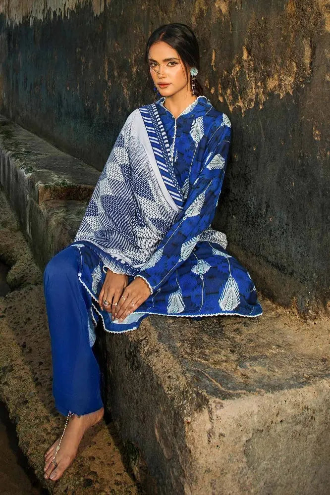 GUL AHMED | 3PC UNSTITCHED PRINTED LINEN SUIT