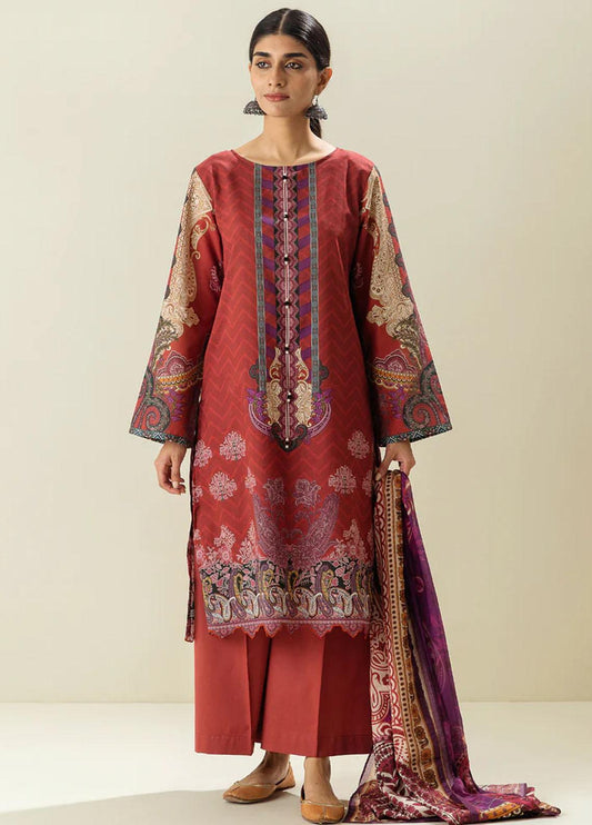 MORBAGH by BEECHTREE | 3 Piece Unstitched Lawn Suit | Fire Whirl
