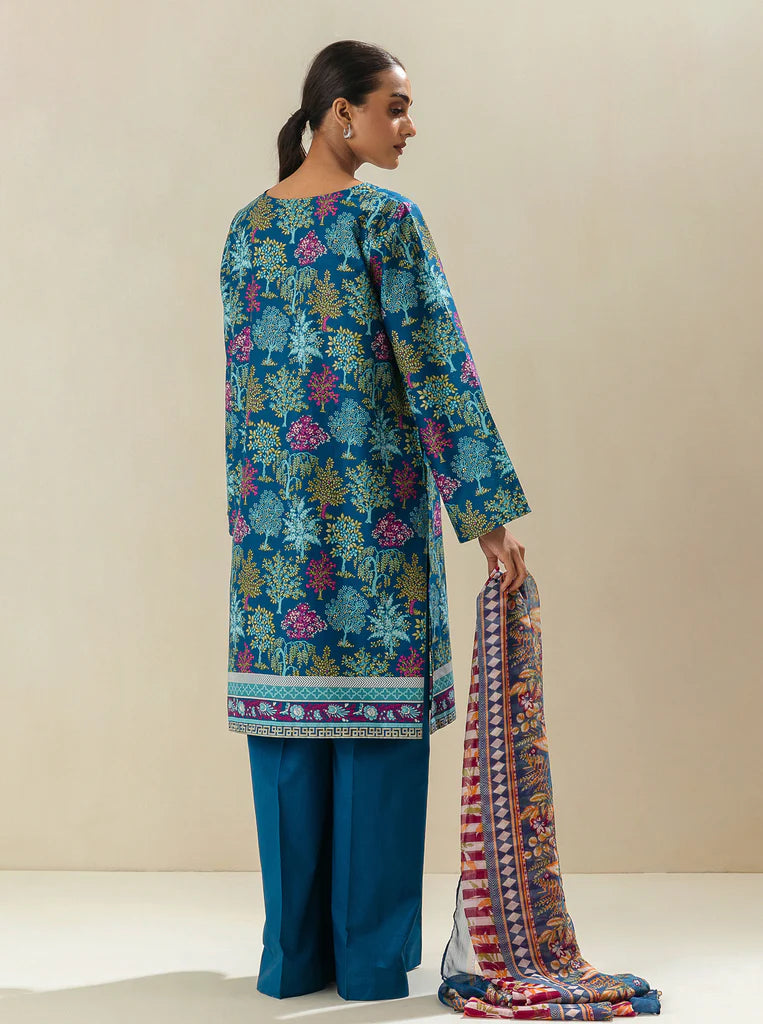 MORBAGH by BEECHTREE | 3 Piece Unstitched Lawn Suit | Coastal Blue
