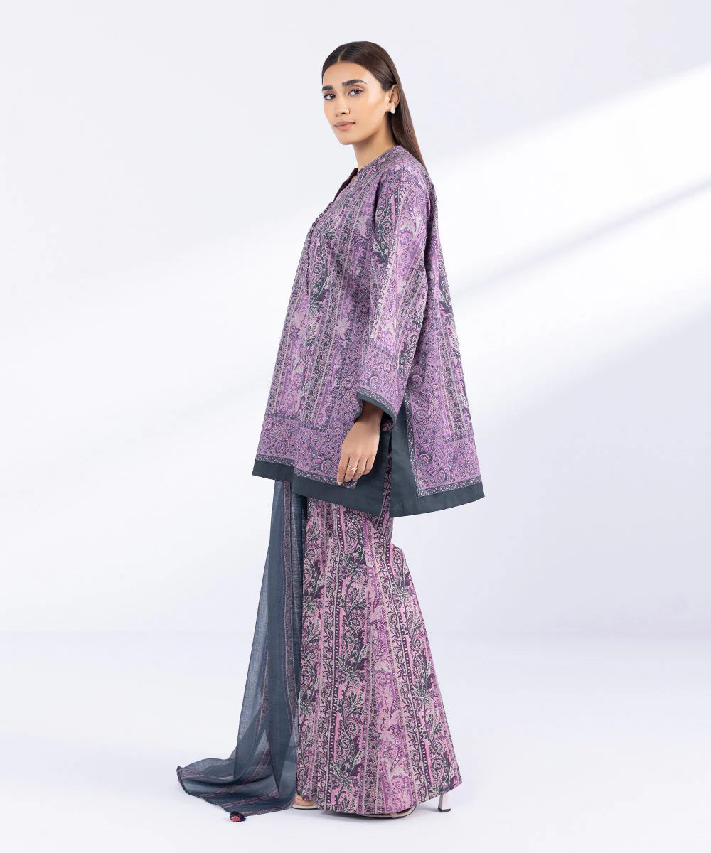 SAPPHIRE | UNSTITCHED 3 PIECE PRINTED CAMBRIC SUIT