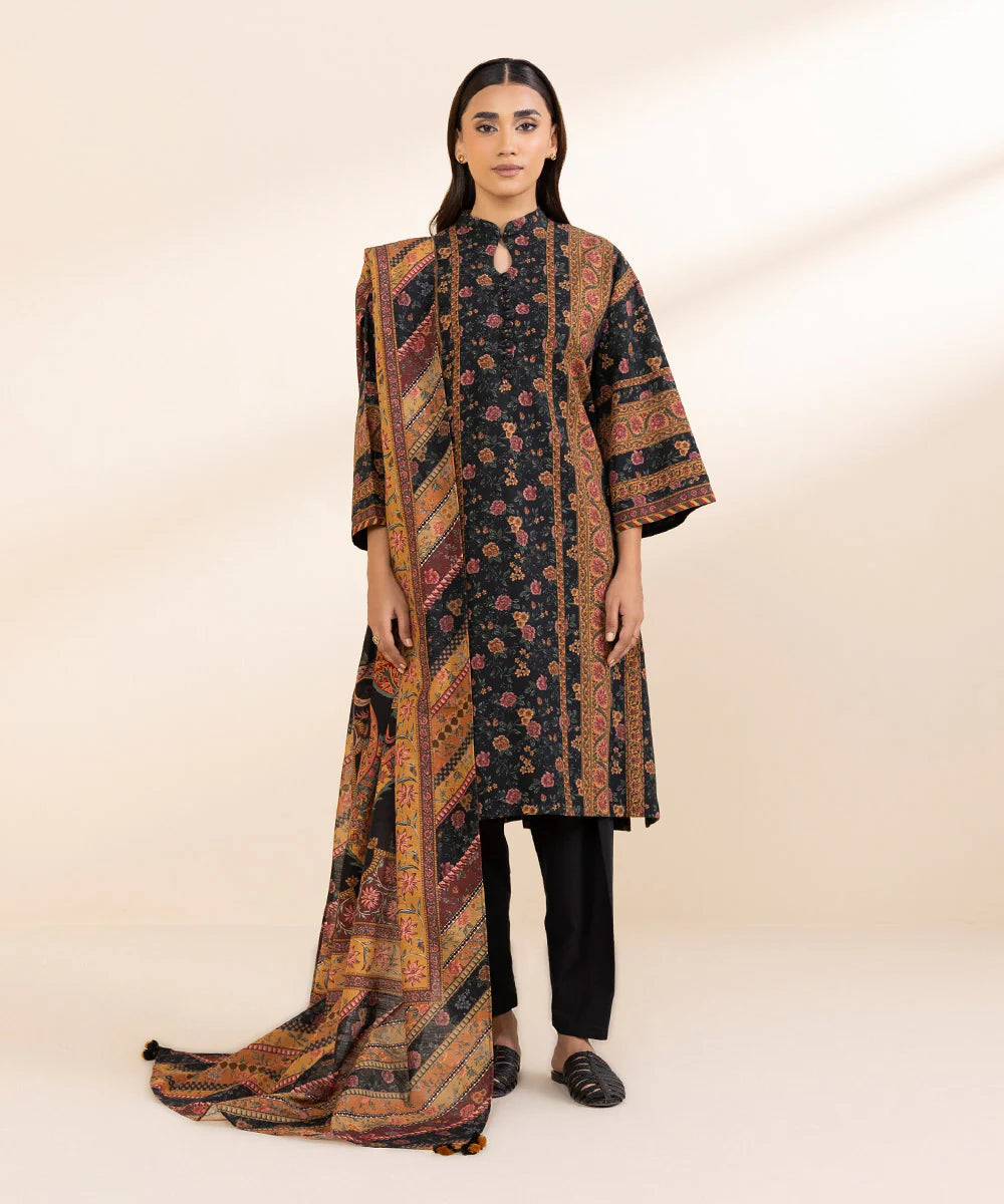 SAPPHIRE | UNSTITCHED 3 PIECE PRINTED LIGHT KHADDAR SUIT