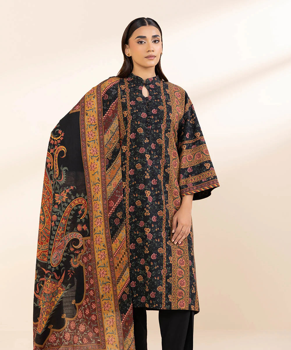 SAPPHIRE | UNSTITCHED 3 PIECE PRINTED LIGHT KHADDAR SUIT