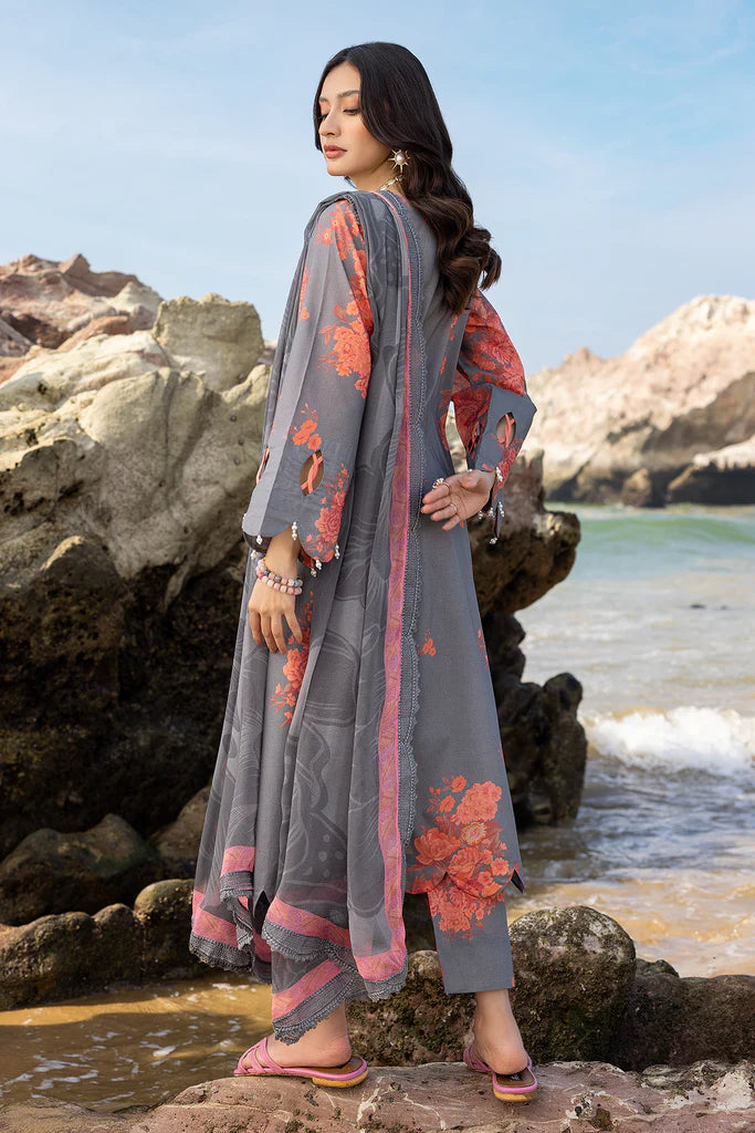 Charizma | 3-Pc Unstitched Printed Lawn with Embroidered Chiffon Dupatta