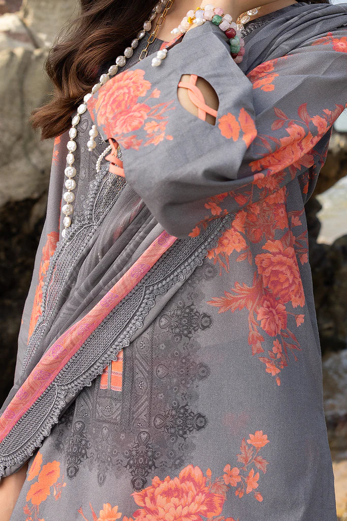 Charizma | 3-Pc Unstitched Printed Lawn with Embroidered Chiffon Dupatta