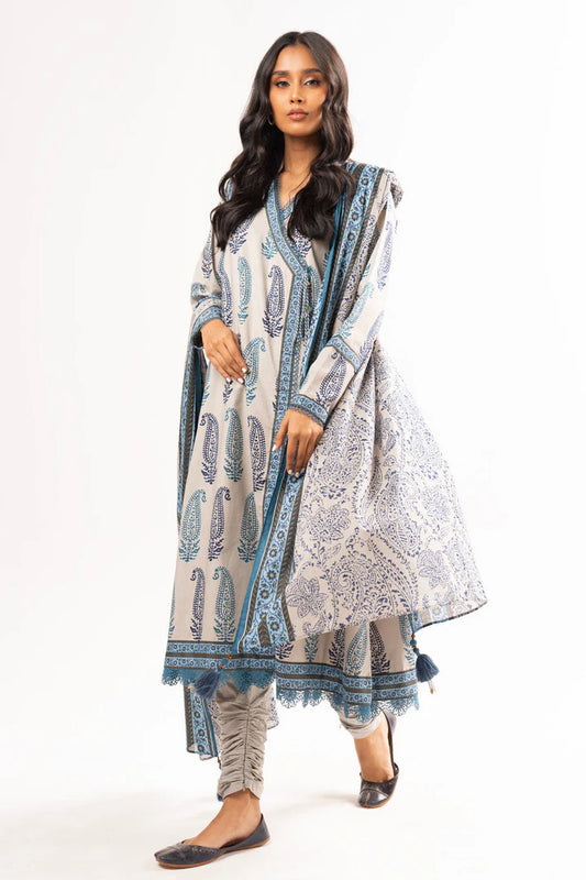 Alkaram | Unstitched 3 Pc Printed Lawn Suit With Lawn Dupatta