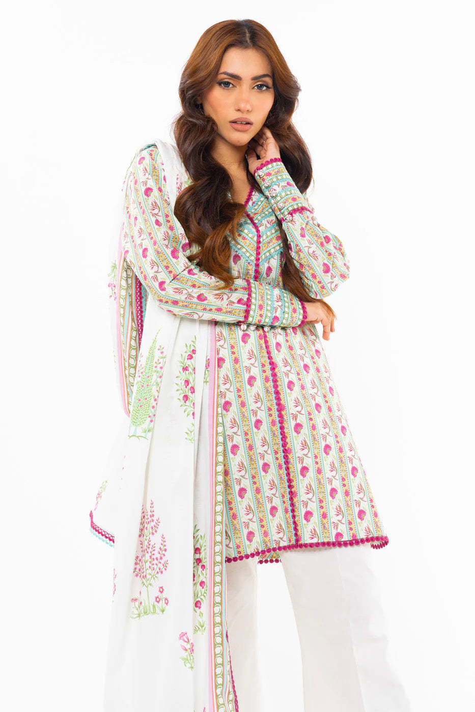 Alkaram | Unstitched 3 Pc Printed Lawn Suit With Lawn Dupatta