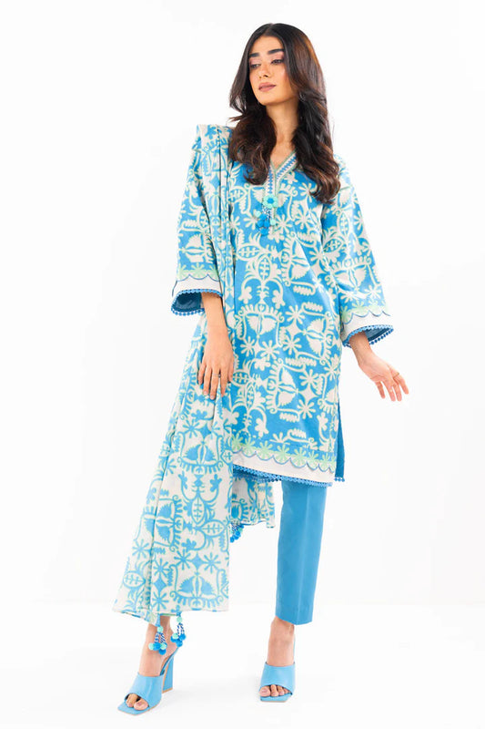 Alkaram | Unstitched 3 Pc Printed Lawn Suit With Lawn Dupatta