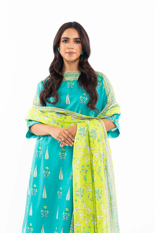 Alkaram | Unstitched 3 Pc Printed Lawn Suit With Lawn Dupatta