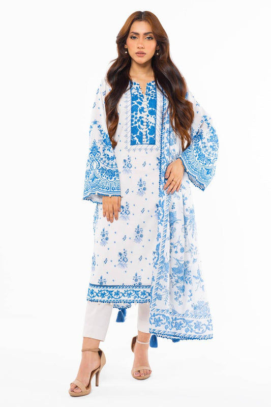 Alkaram | Unstitched 3 Pc Printed Lawn Suit With Lawn Dupatta