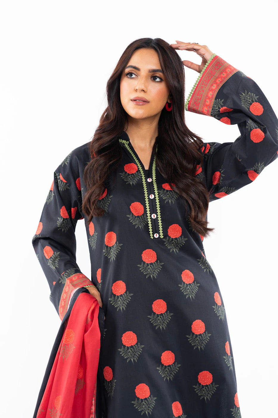 Alkaram | Unstitched 3 Pc Printed Lawn Suit With Lawn Dupatta