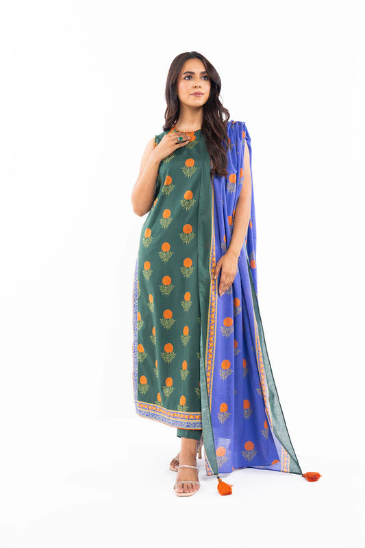 Alkaram | Unstitched 3 Pc Printed Lawn Suit With Lawn Dupatta