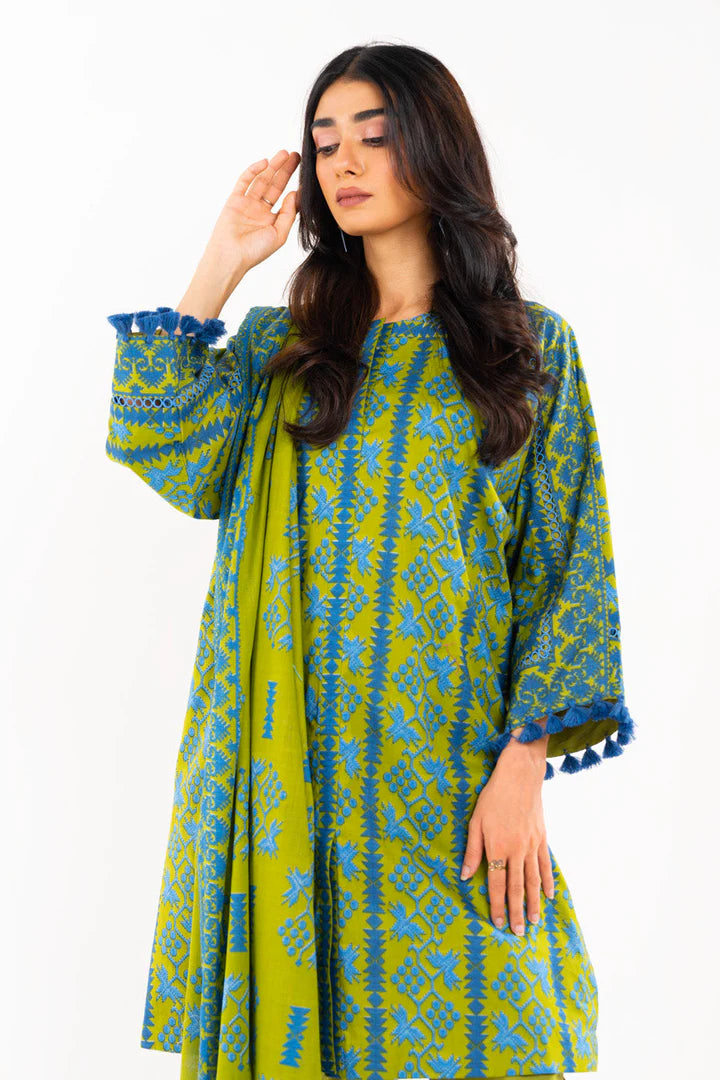Alkaram | Unstitched 3 Pc Printed Lawn Suit With Lawn Dupatta