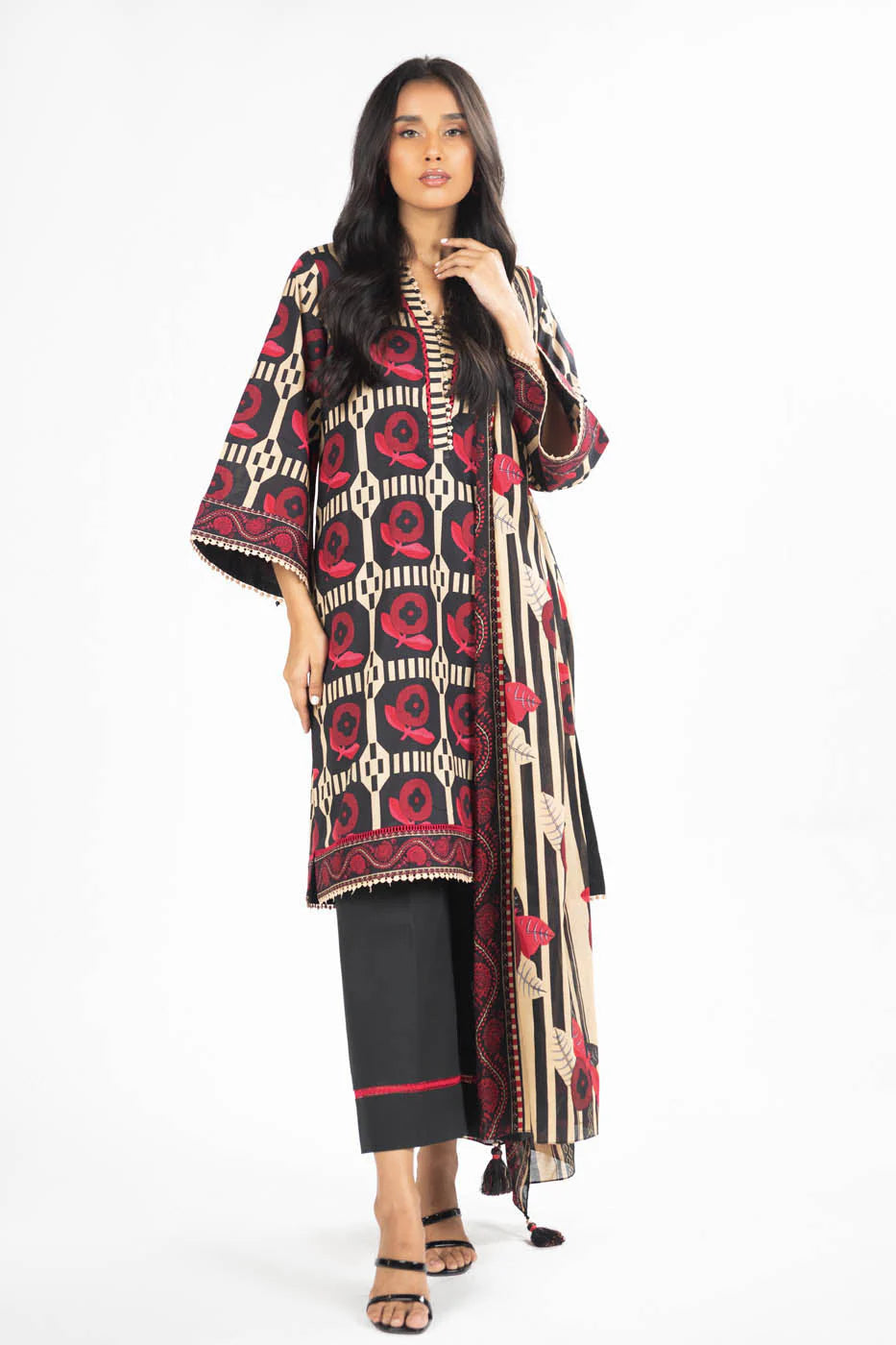 Alkaram | Unstitched 3 Pc Printed Lawn Suit With Lawn Dupatta
