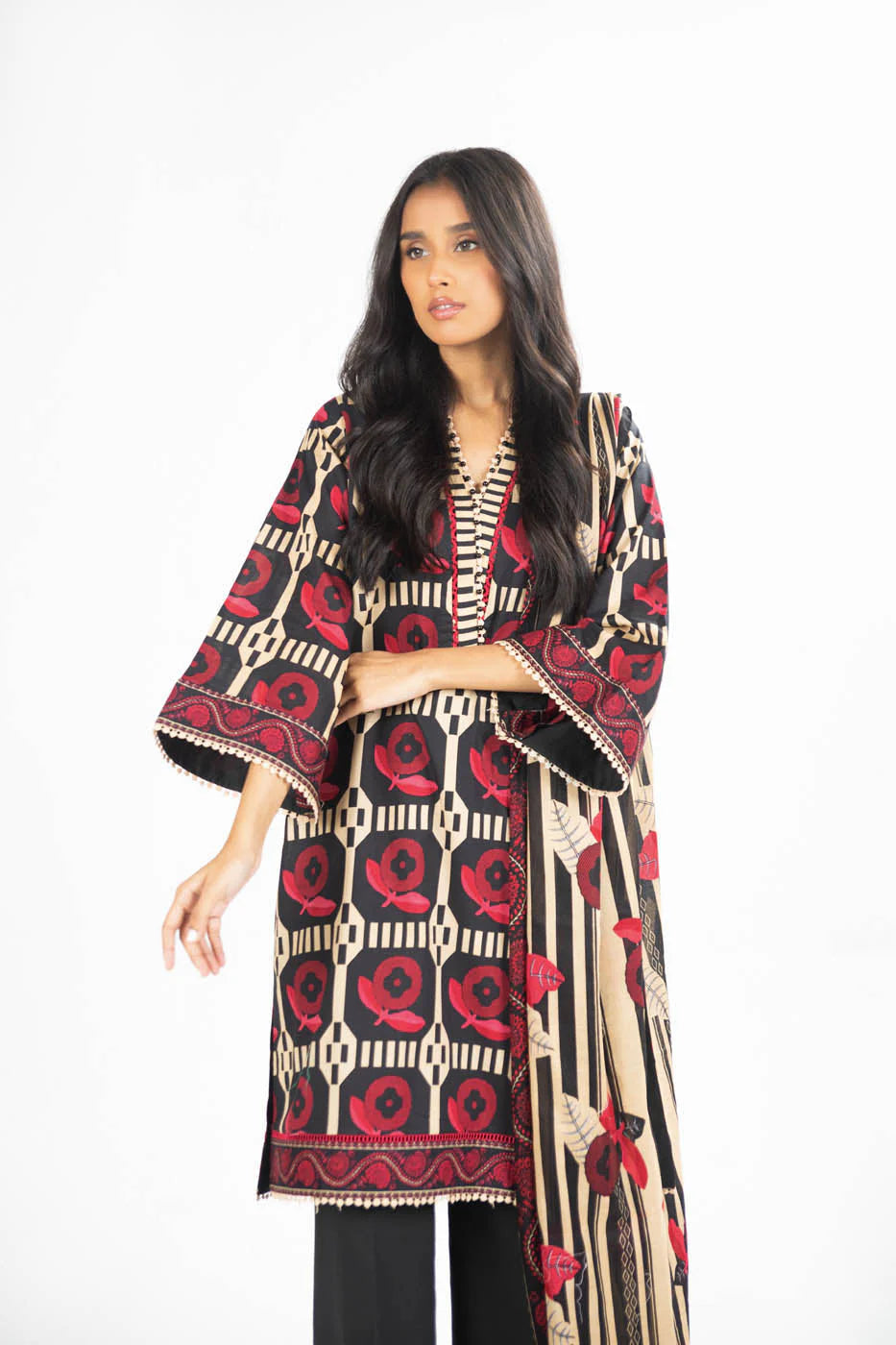 Alkaram | Unstitched 3 Pc Printed Lawn Suit With Lawn Dupatta
