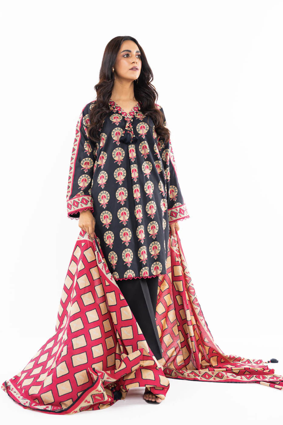 Alkaram | Unstitched 3 Pc Printed Lawn Suit With Lawn Dupatta