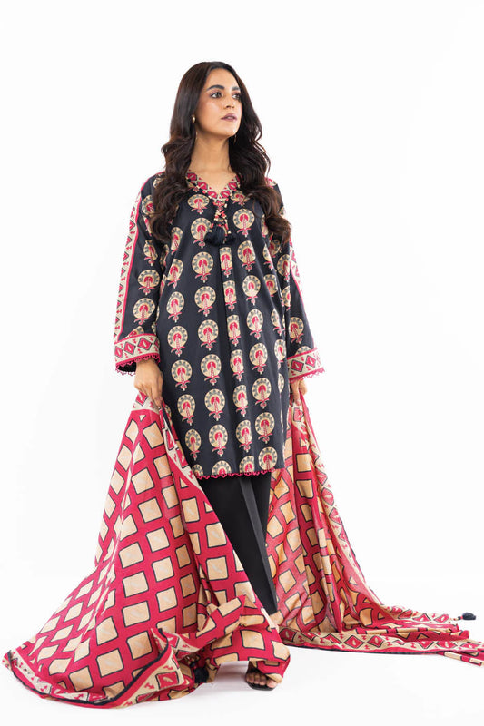 Alkaram | Unstitched 3 Pc Printed Lawn Suit With Lawn Dupatta