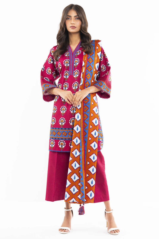 Alkaram | Unstitched 3 Pc Printed Lawn Suit With Lawn Dupatta